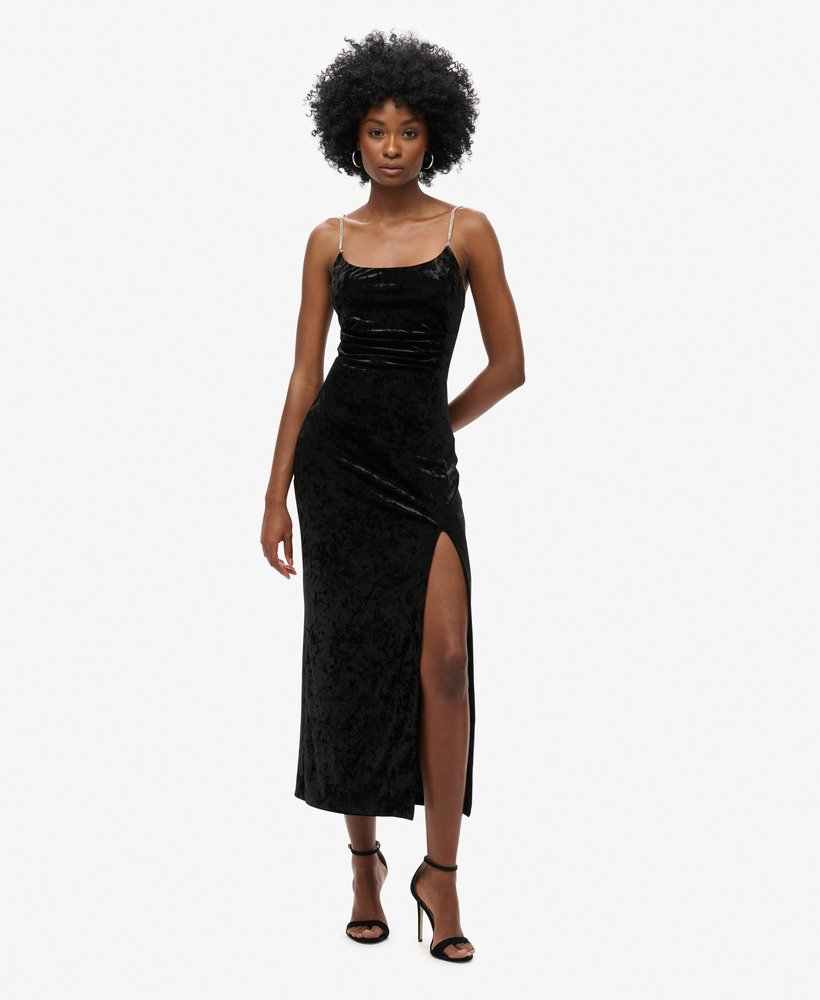 DIAMONTE VELVET MAXI DRESS
