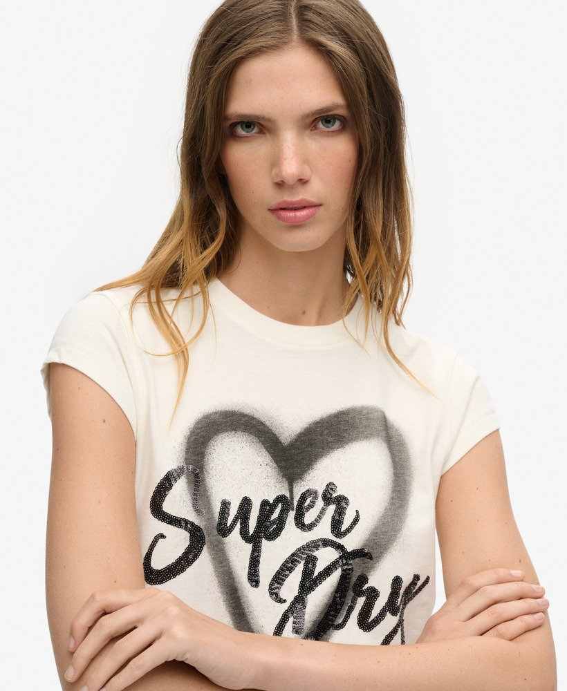 EMBELLISHED PUNK CAP SLV TEE