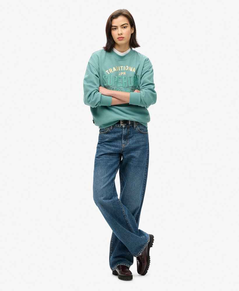 LUXE METALLIC LOGO LOOSE SWEAT