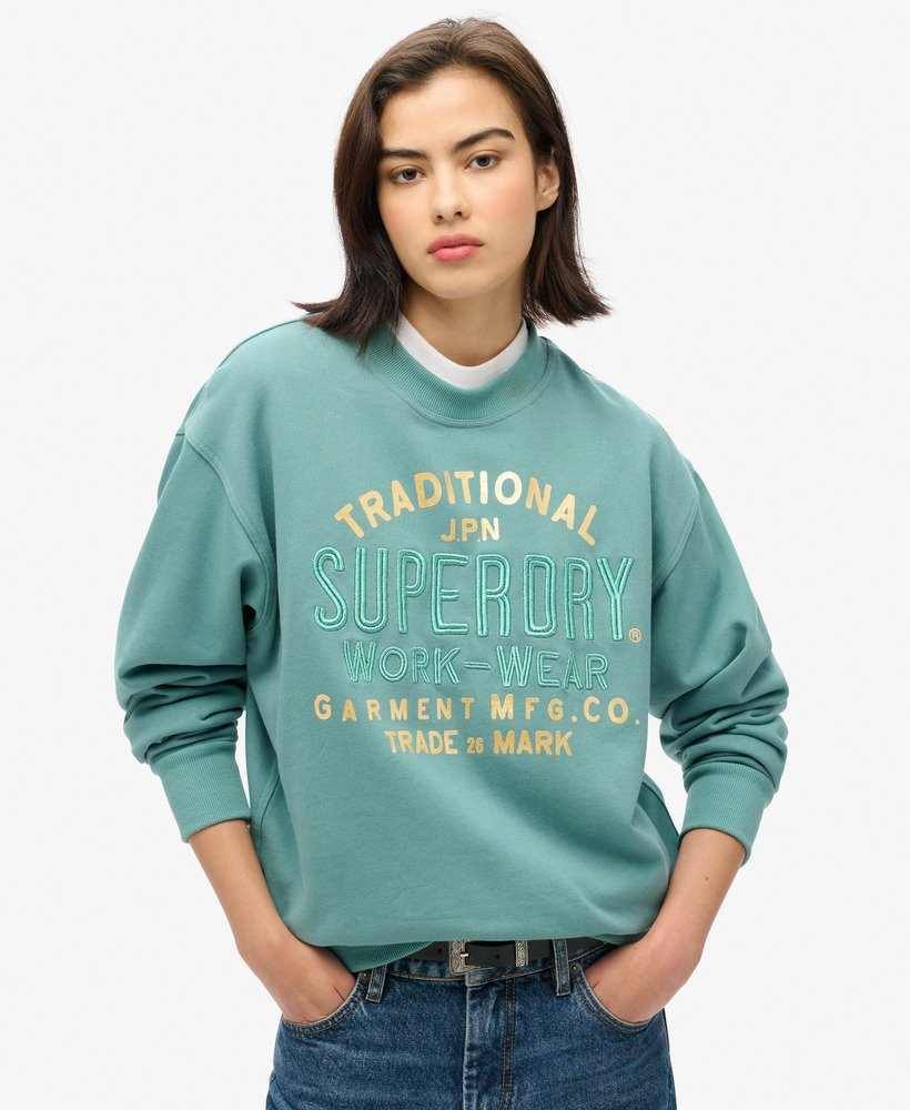 LUXE METALLIC LOGO LOOSE SWEAT
