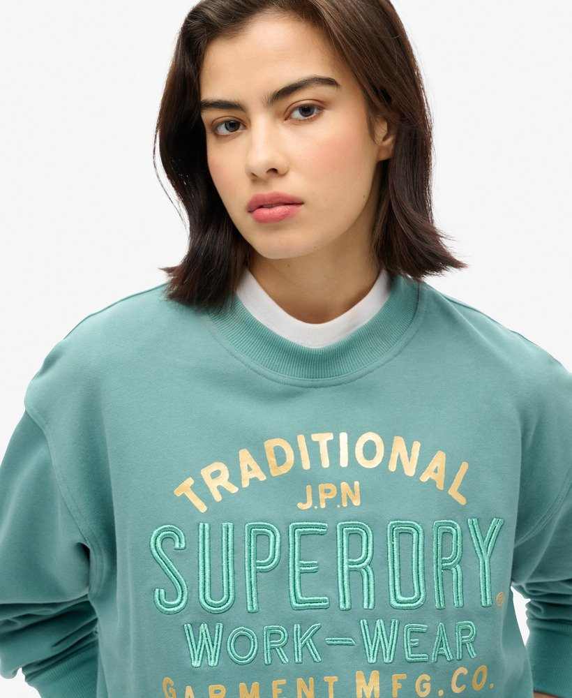 LUXE METALLIC LOGO LOOSE SWEAT