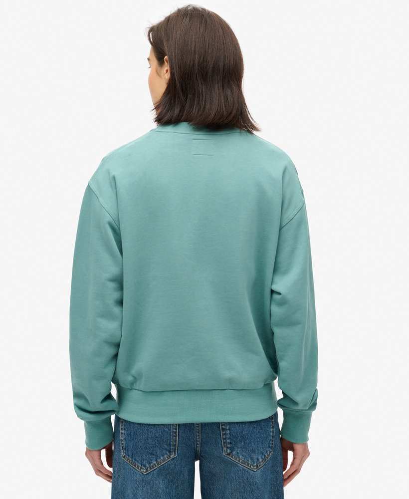 LUXE METALLIC LOGO LOOSE SWEAT