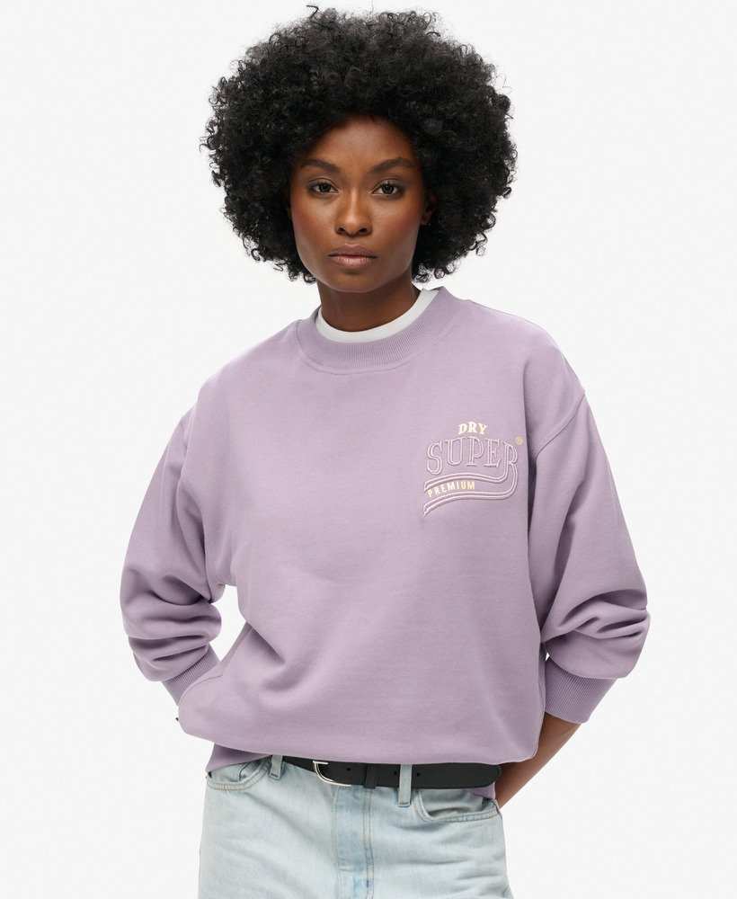 LUXE METALLIC LOGO LOOSE SWEAT