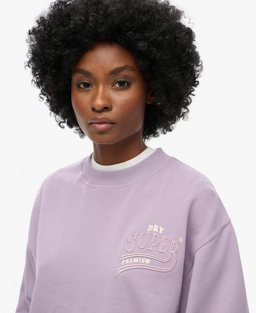LUXE METALLIC LOGO LOOSE SWEAT