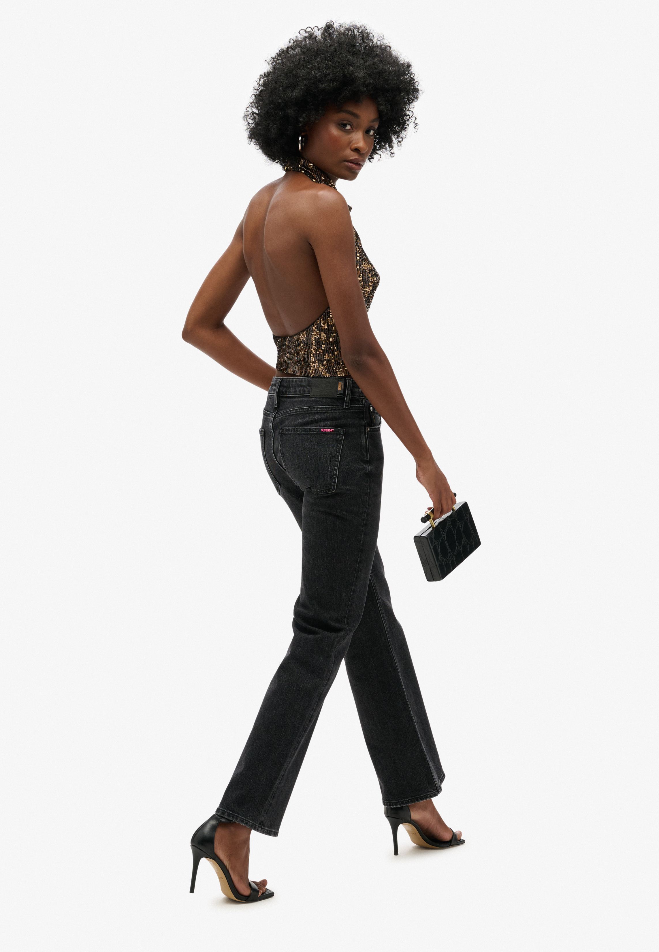 COWL HALTER NECK SEQUIN TOP