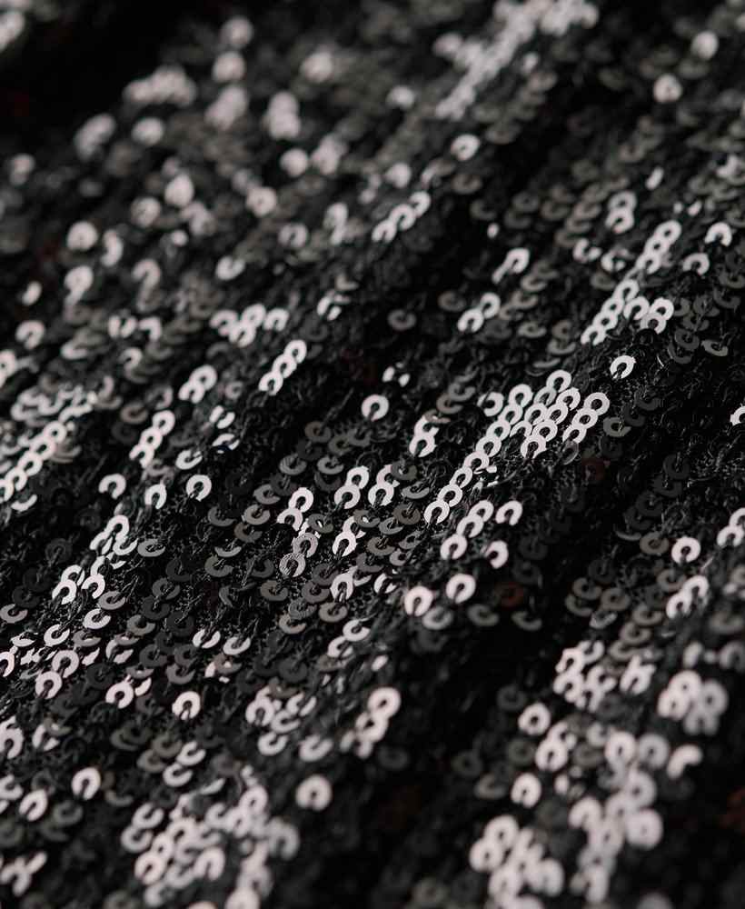 COWL HALTER NECK SEQUIN TOP
