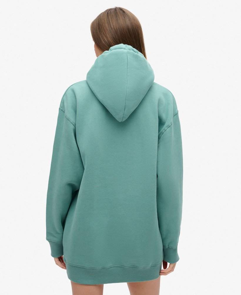 LUXE METALLIC LOGO HOOD DRESS