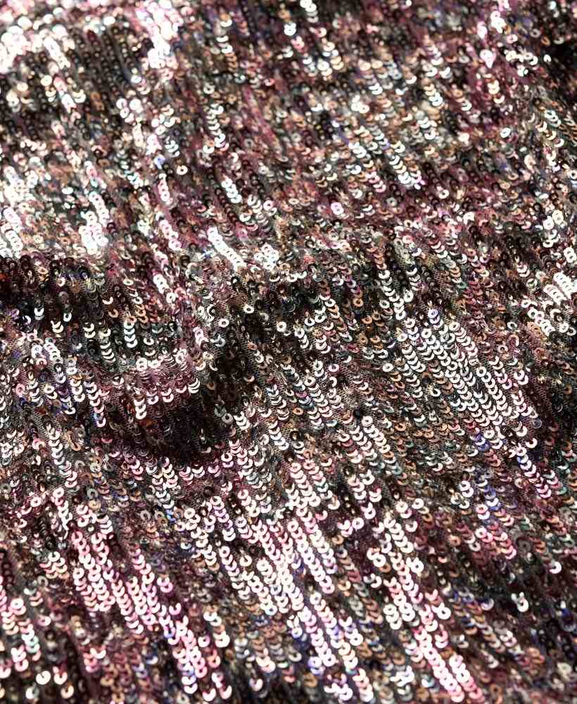 LS PRINTED SEQUIN MINI DRESS