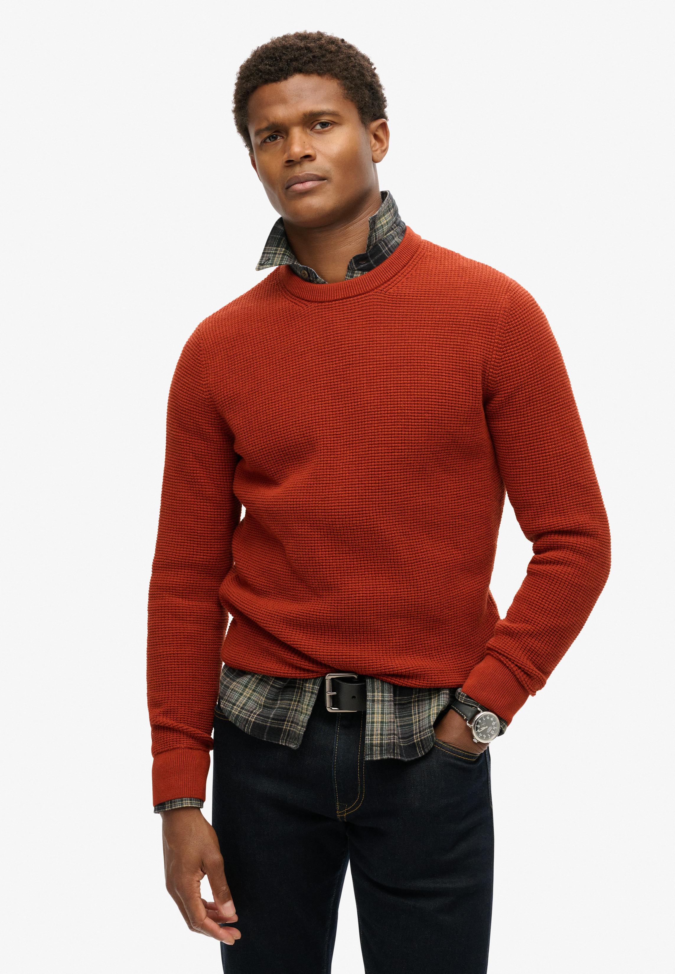 TEXTURED CREW KNIT JUMPER