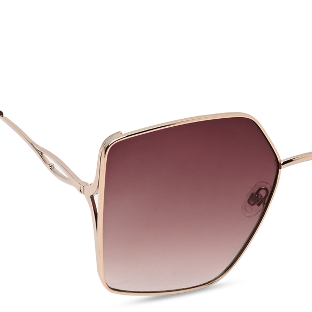 X17460 Shiny Gold-Crystal Brown  Sunglasses