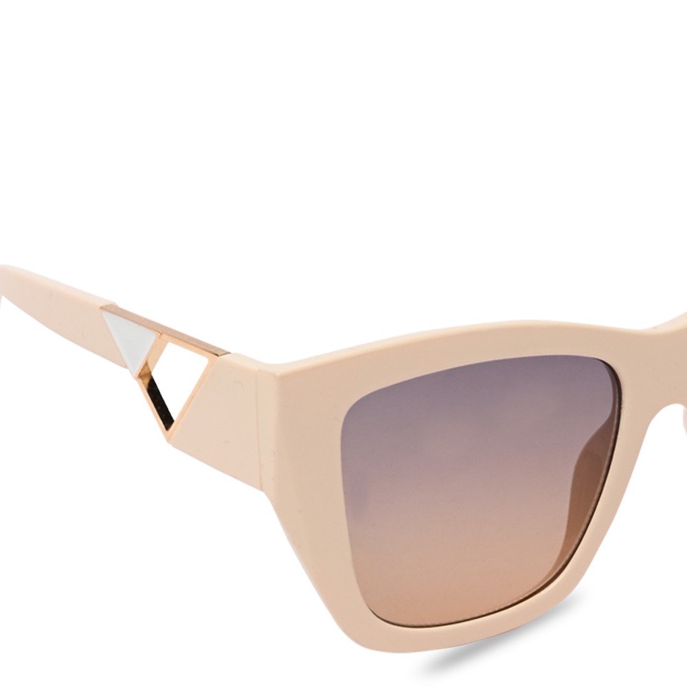 X17462 Off White Opaque-Shiny Gold Sunglasses