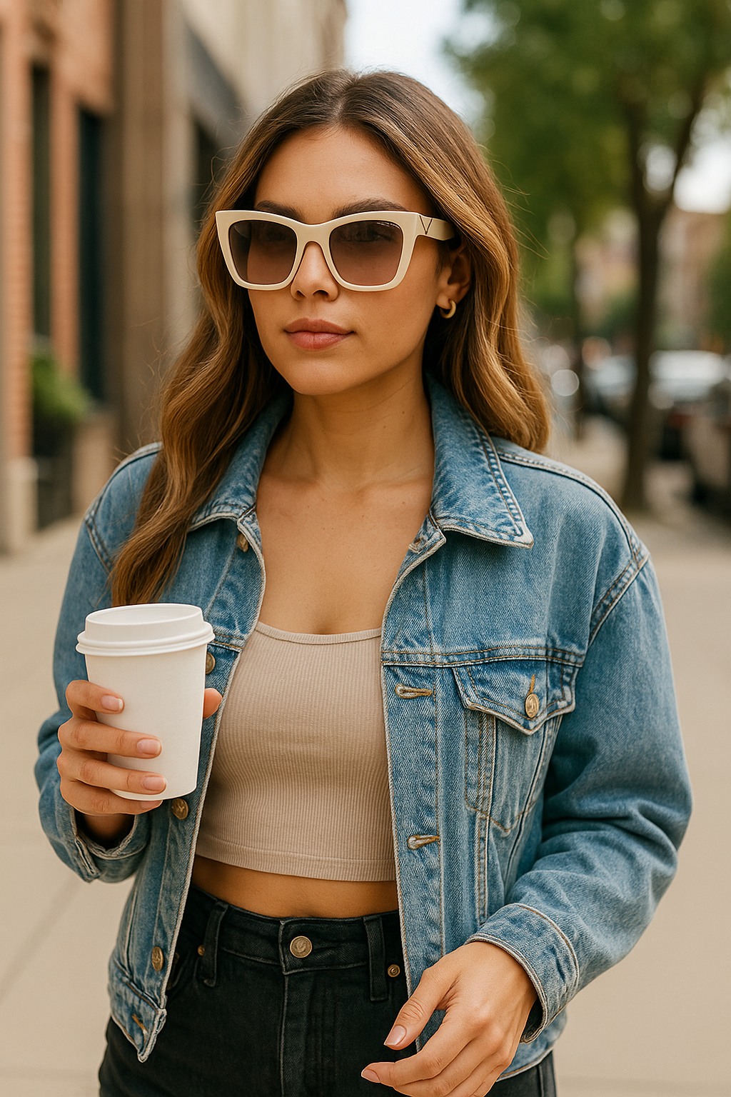 X17462 Off White Opaque-Shiny Gold Sunglasses