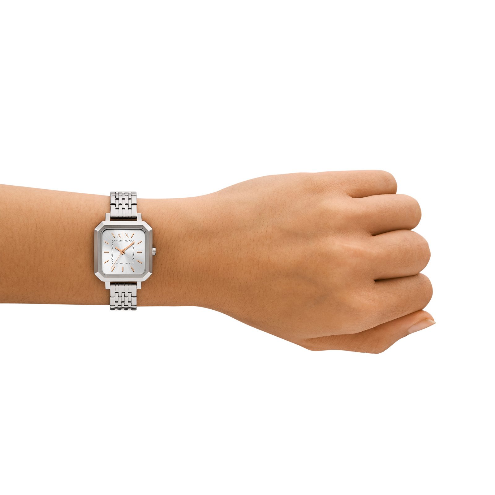 Armani exchange ladies silver watch hot sale