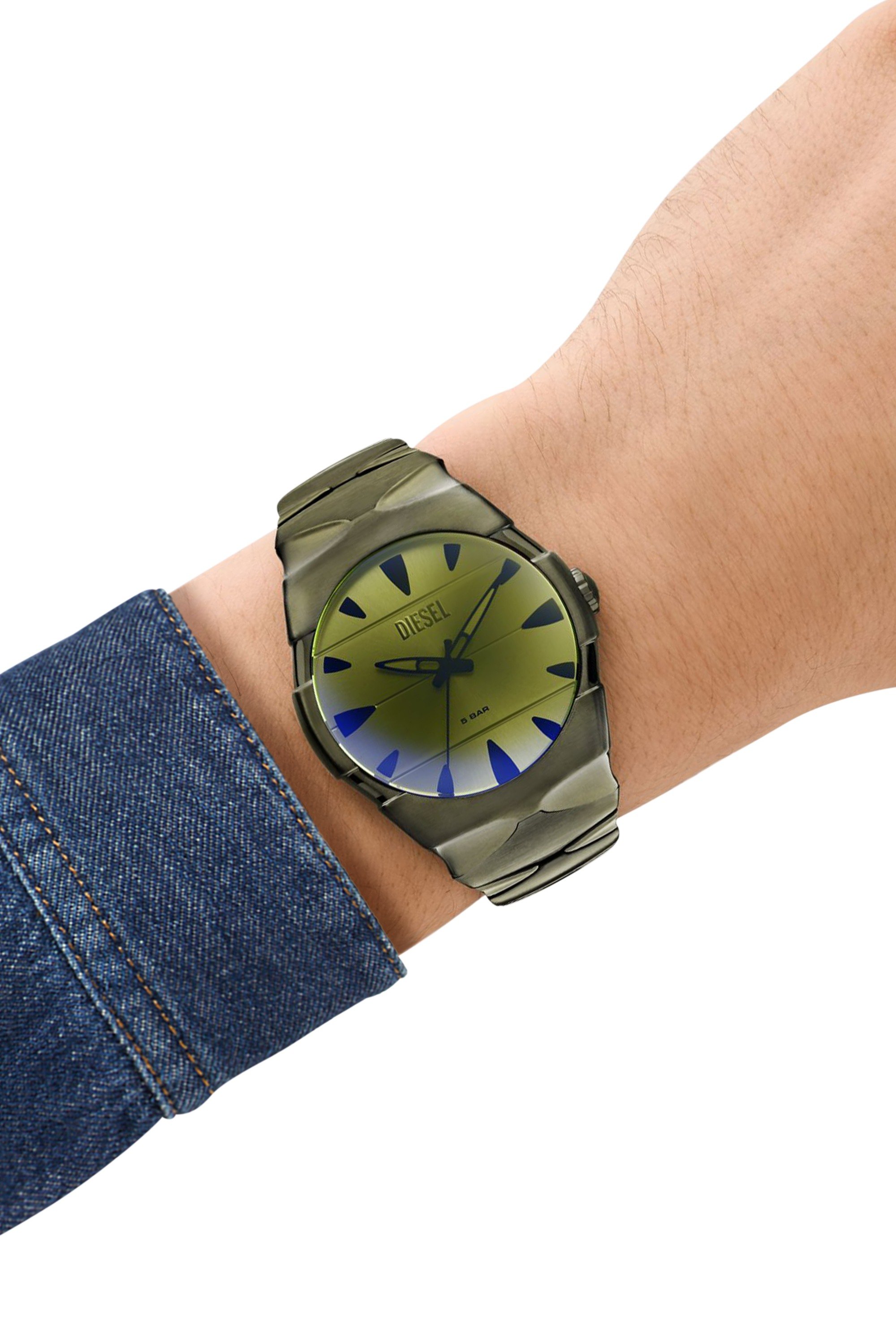 Green D-Sruptor Stainless Steel Watch