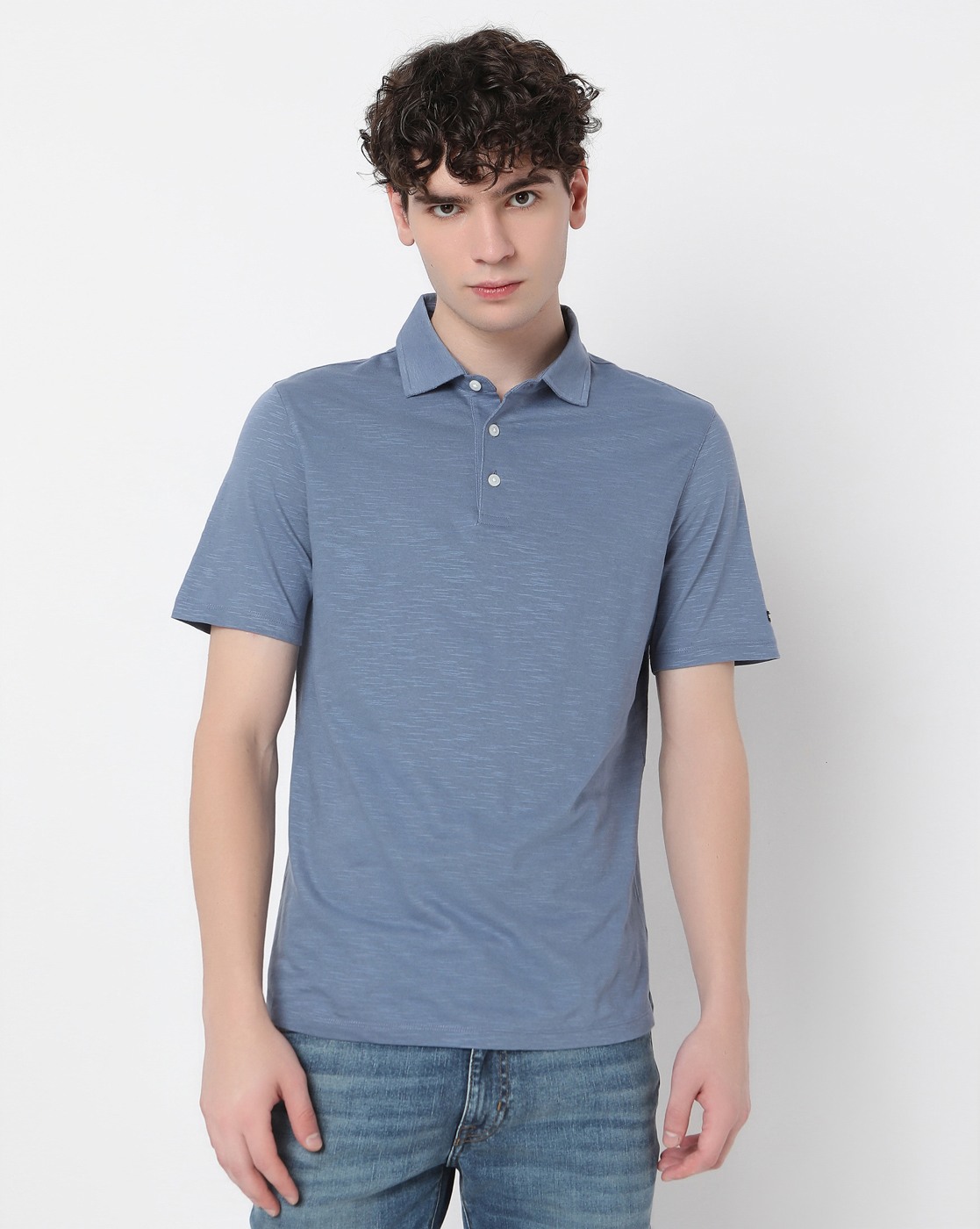 STUDIO LINEN MERCD POLO