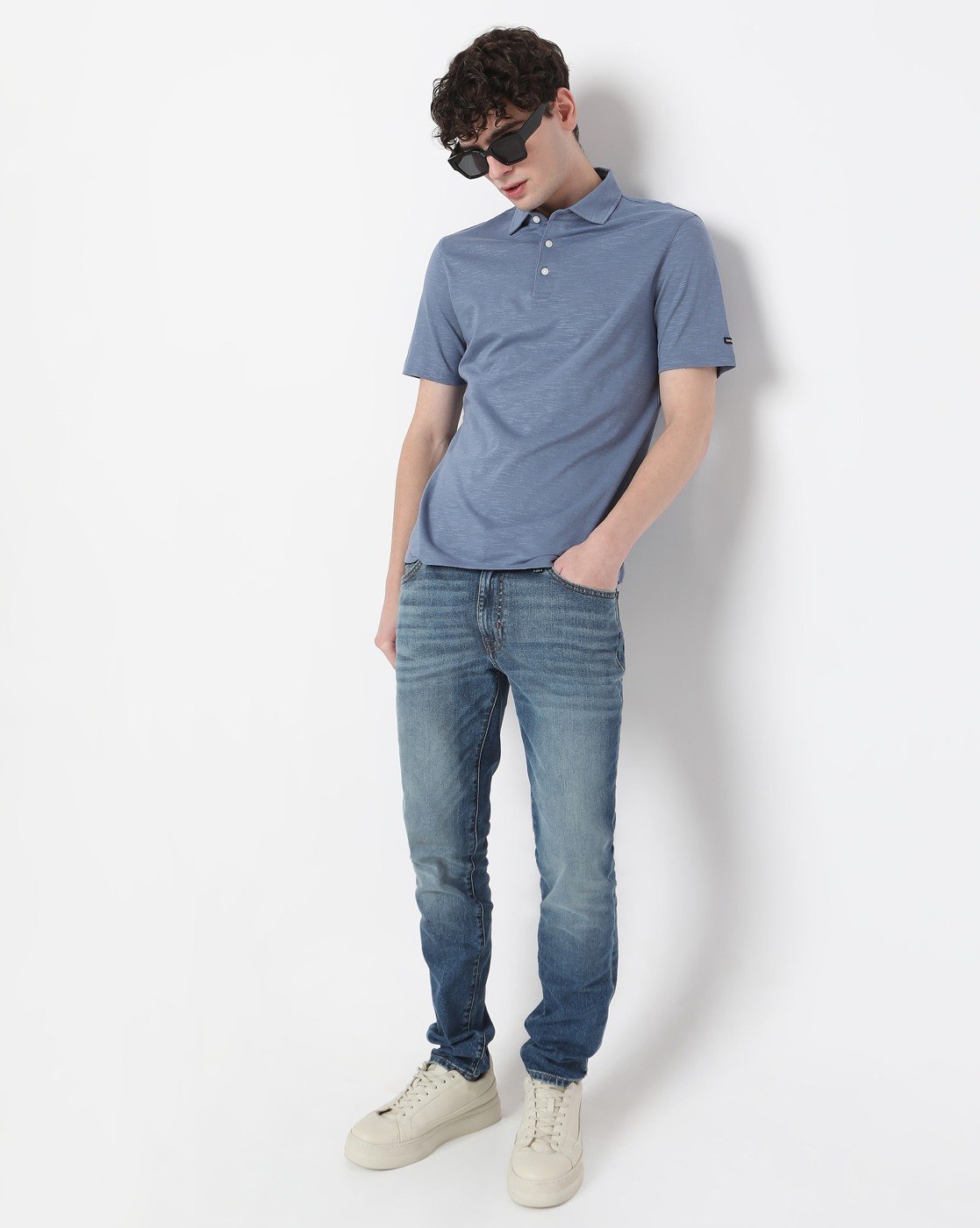 STUDIO LINEN MERCD POLO
