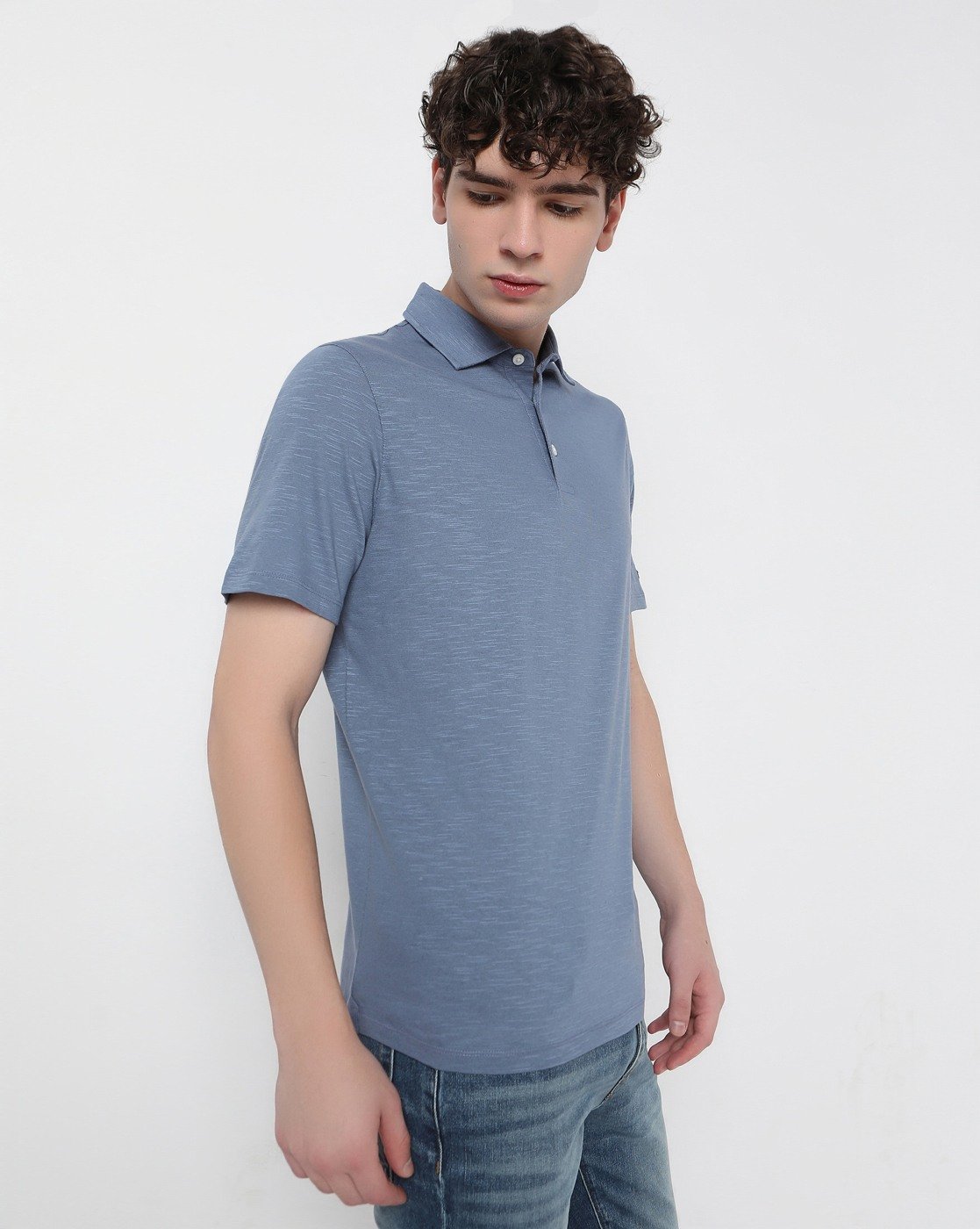 STUDIO LINEN MERCD POLO