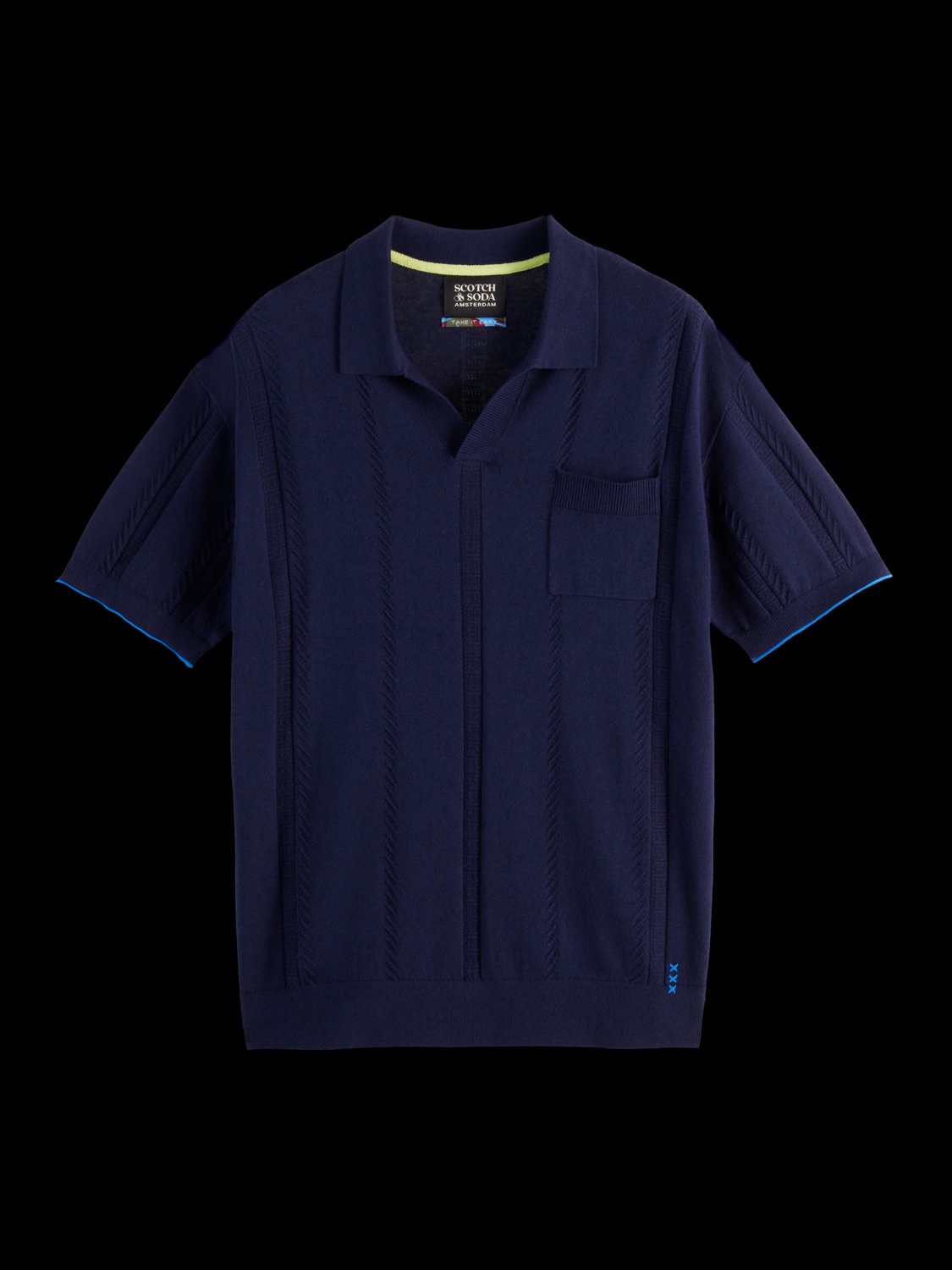 KNITTED V-NECK RELAXED FIT POLO
