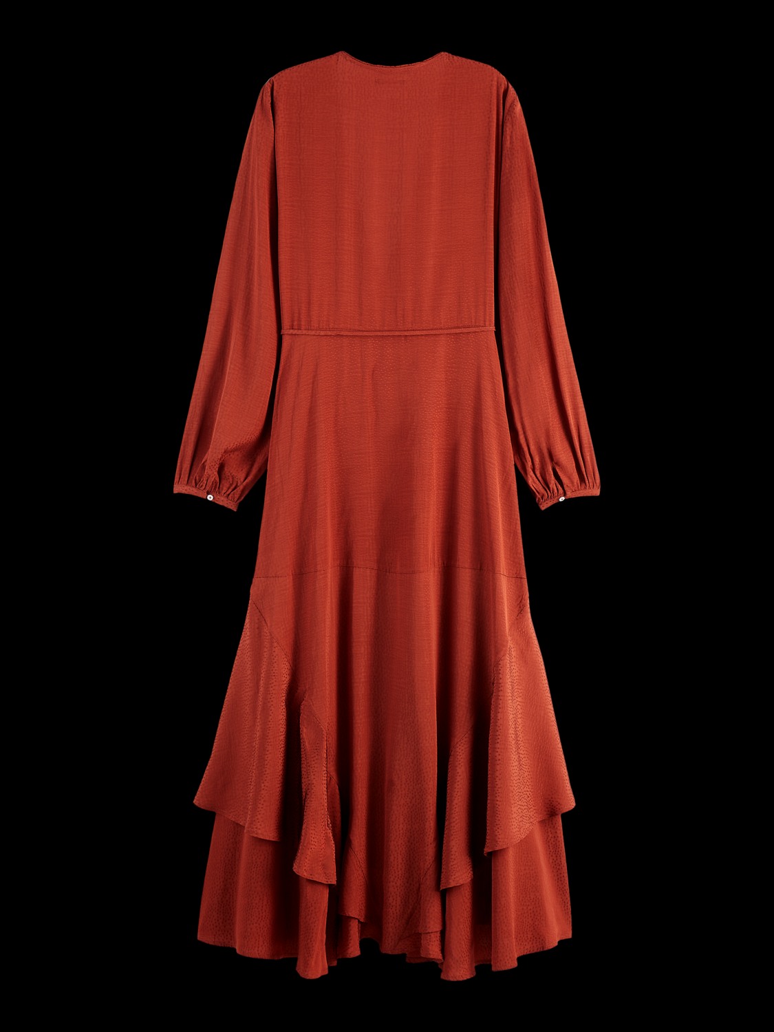 VISCOSE JACQUARD MIDI WRAP DRESS