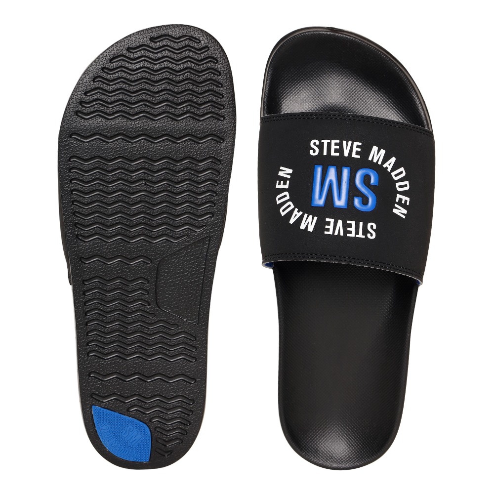 SM-1587 BLACK/BLUE/BLACK POOL SLIDERS