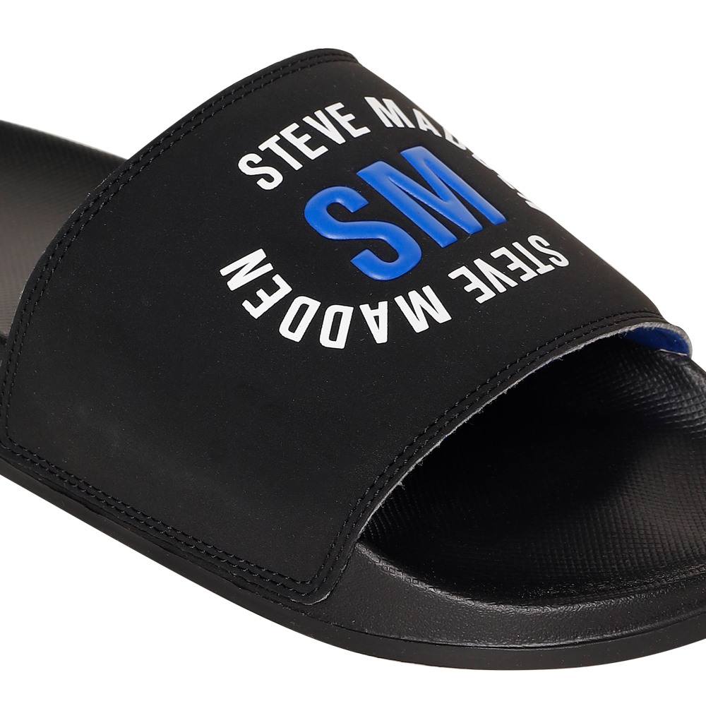 SM-1587 BLACK/BLUE/BLACK POOL SLIDERS