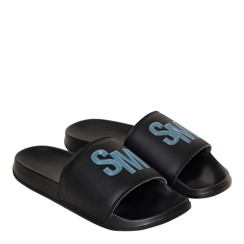 SM-1589 BLACK/BLUE SLATE POOL SLIDERS