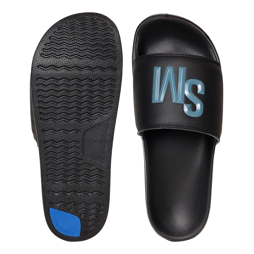 SM-1589 BLACK/BLUE SLATE POOL SLIDERS