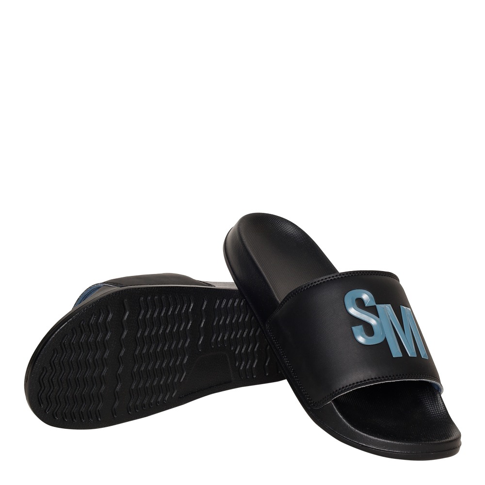 SM-1589 BLACK/BLUE SLATE POOL SLIDERS