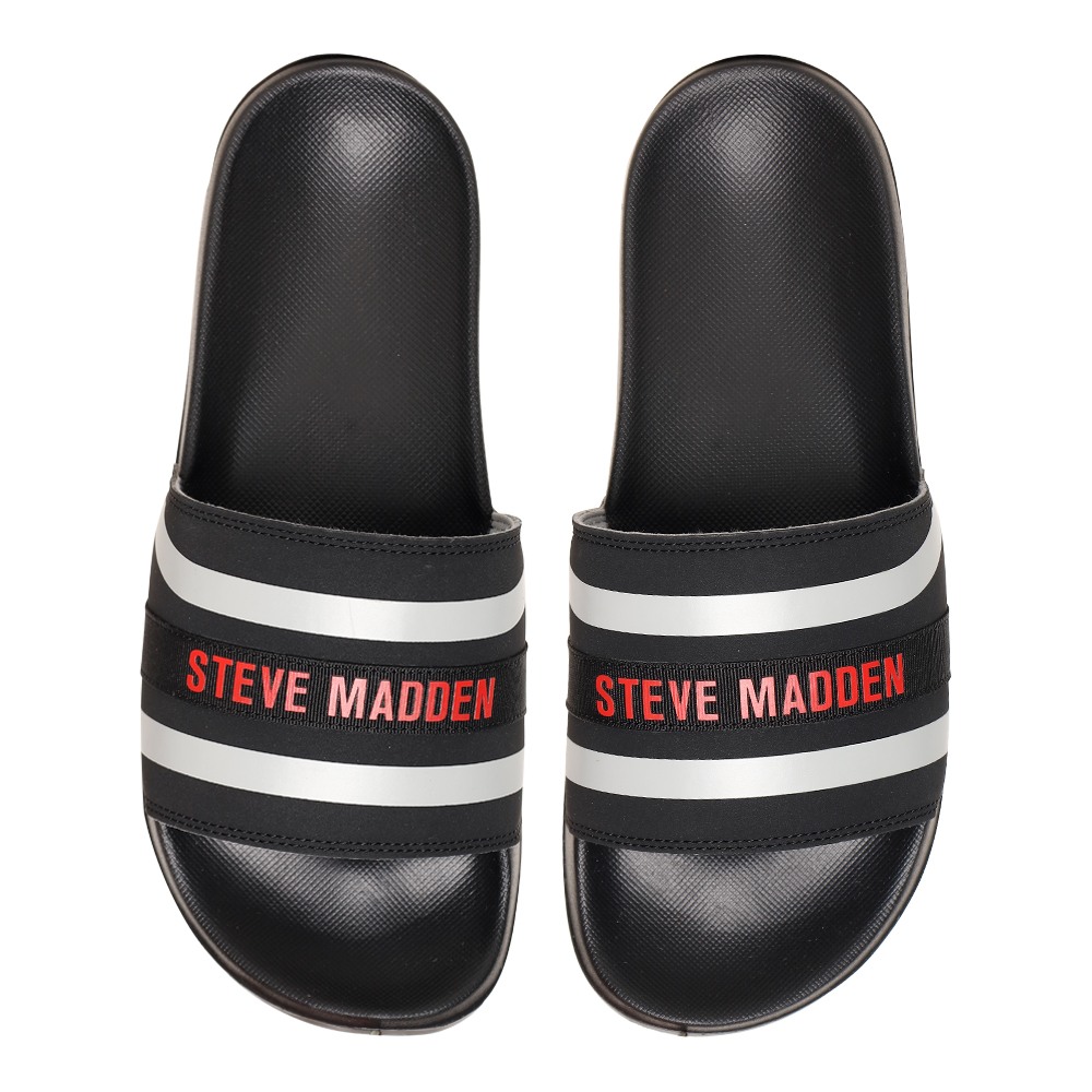 SM-1591 BLACK/GREY POOL SLIDERS