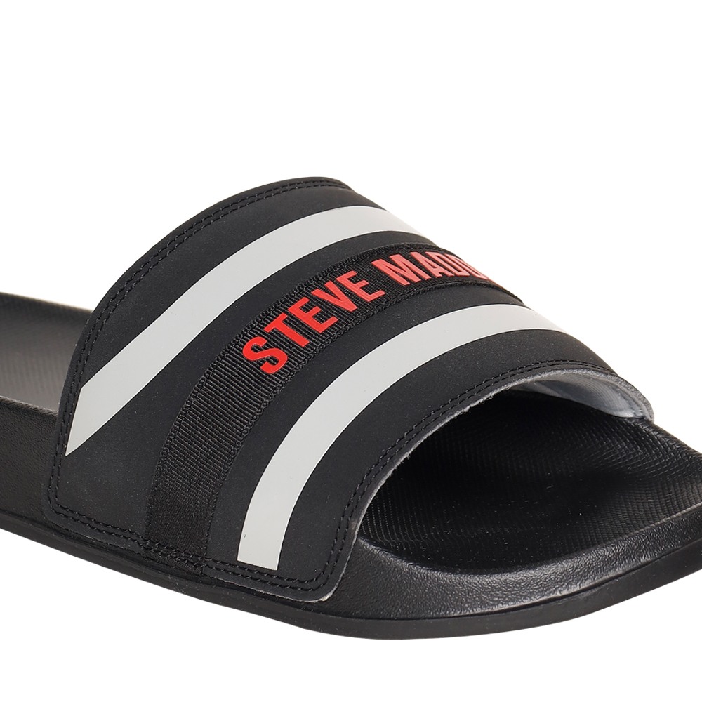 SM-1591 BLACK/GREY POOL SLIDERS