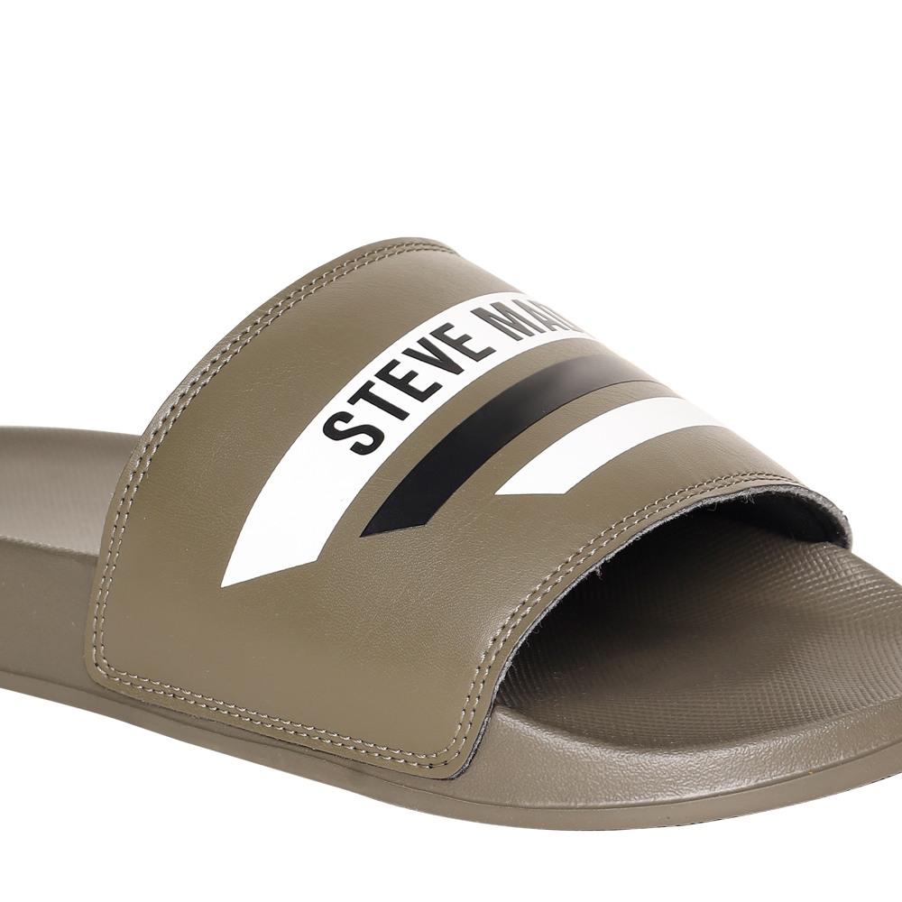 SM-1592 ARMY GREEN/BLACK POOL SLIDERS