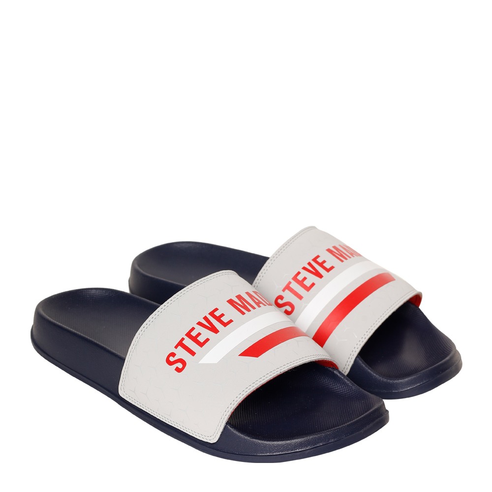 SM-1593 GREY/NAVY POOL SLIDERS
