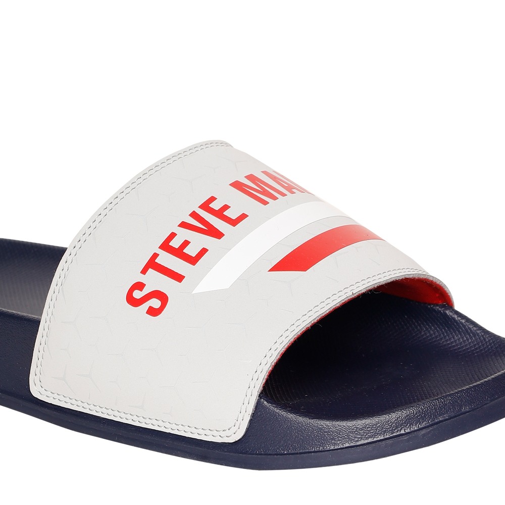 SM-1593 GREY/NAVY POOL SLIDERS