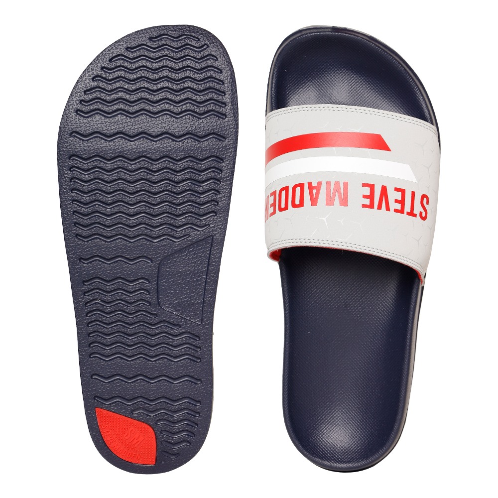 SM-1593 GREY/NAVY POOL SLIDERS