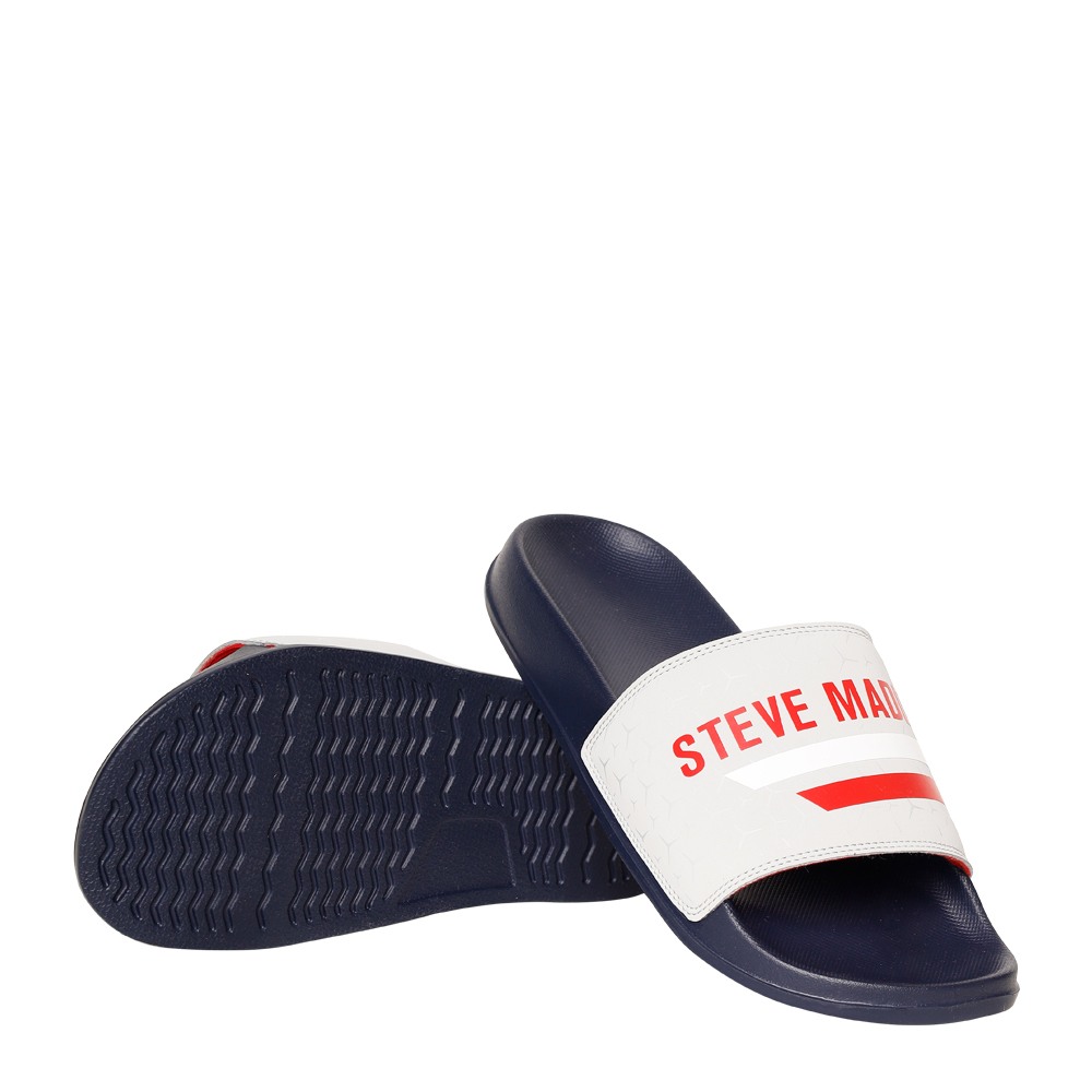 SM-1593 GREY/NAVY POOL SLIDERS