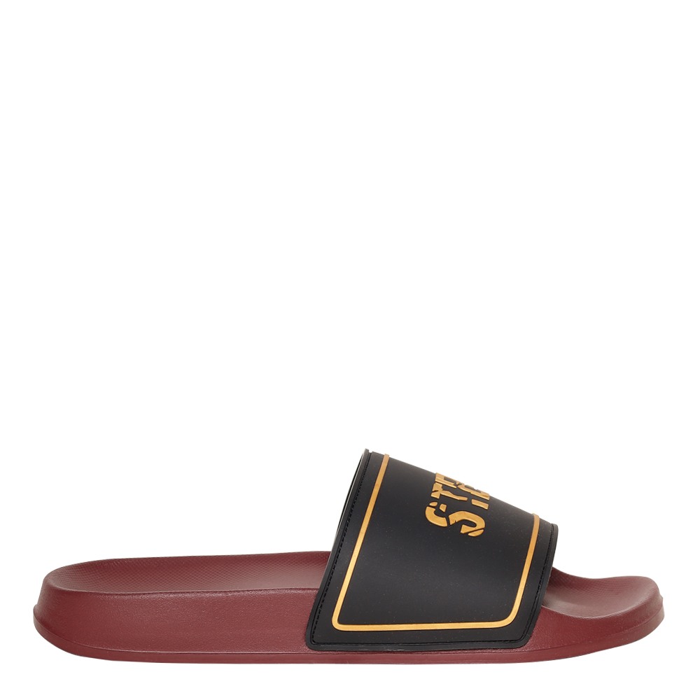 SM-1594 BLACK/MAROON POOL SLIDERS