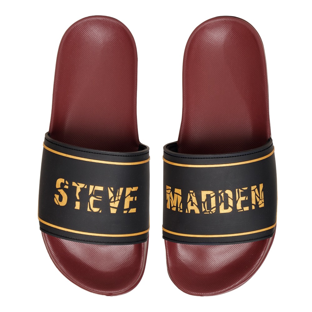 SM-1594 BLACK/MAROON POOL SLIDERS