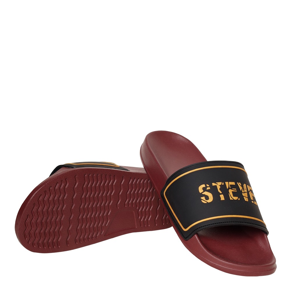 SM-1594 BLACK/MAROON POOL SLIDERS