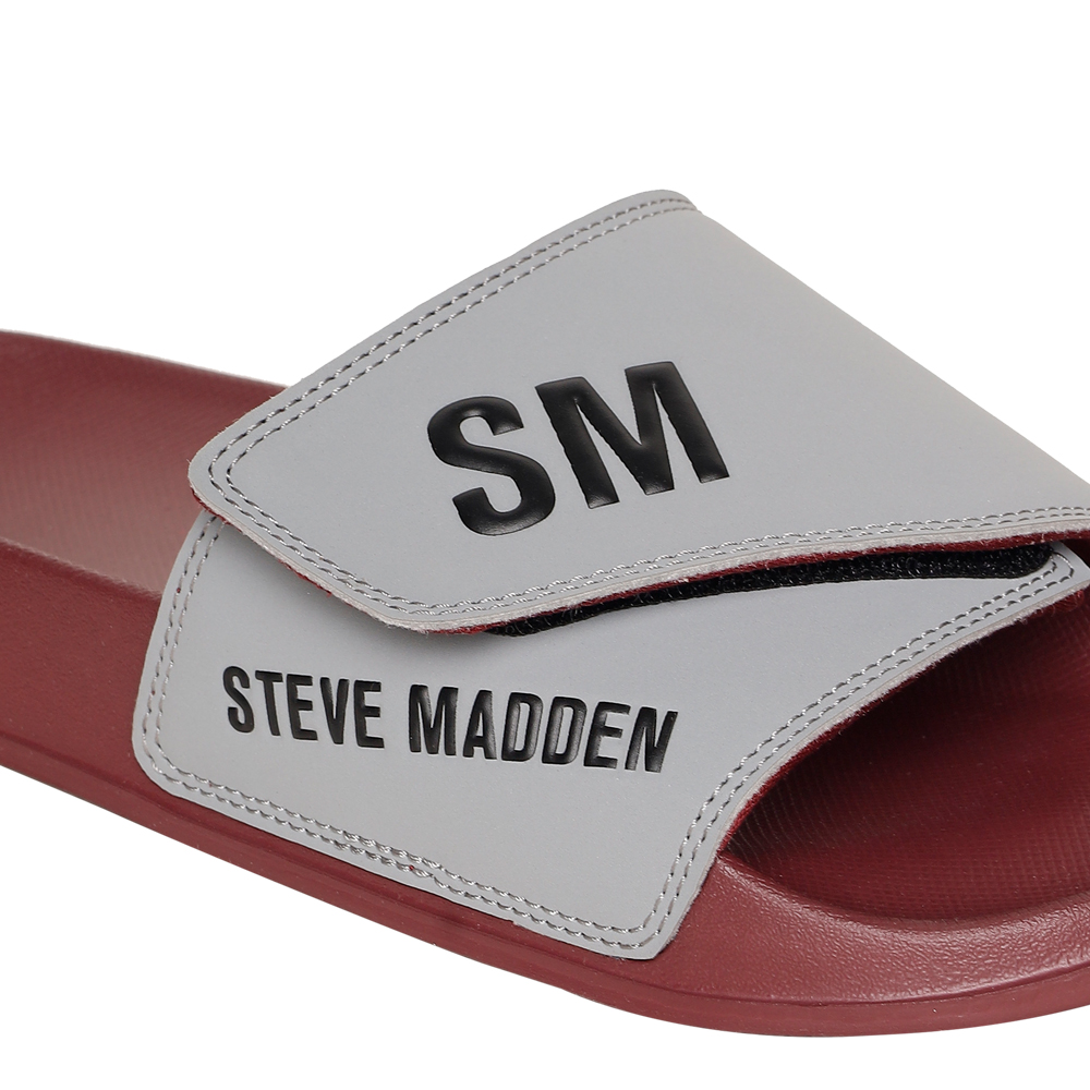 SM-1596 GREY/MAROON POOL SLIDERS
