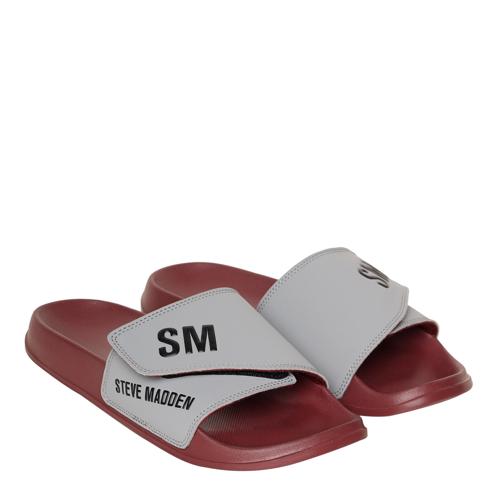 SM-1596 GREY/MAROON POOL SLIDERS