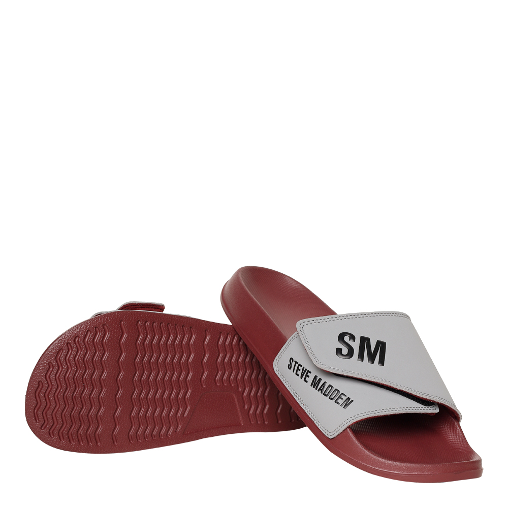SM-1596 GREY/MAROON POOL SLIDERS