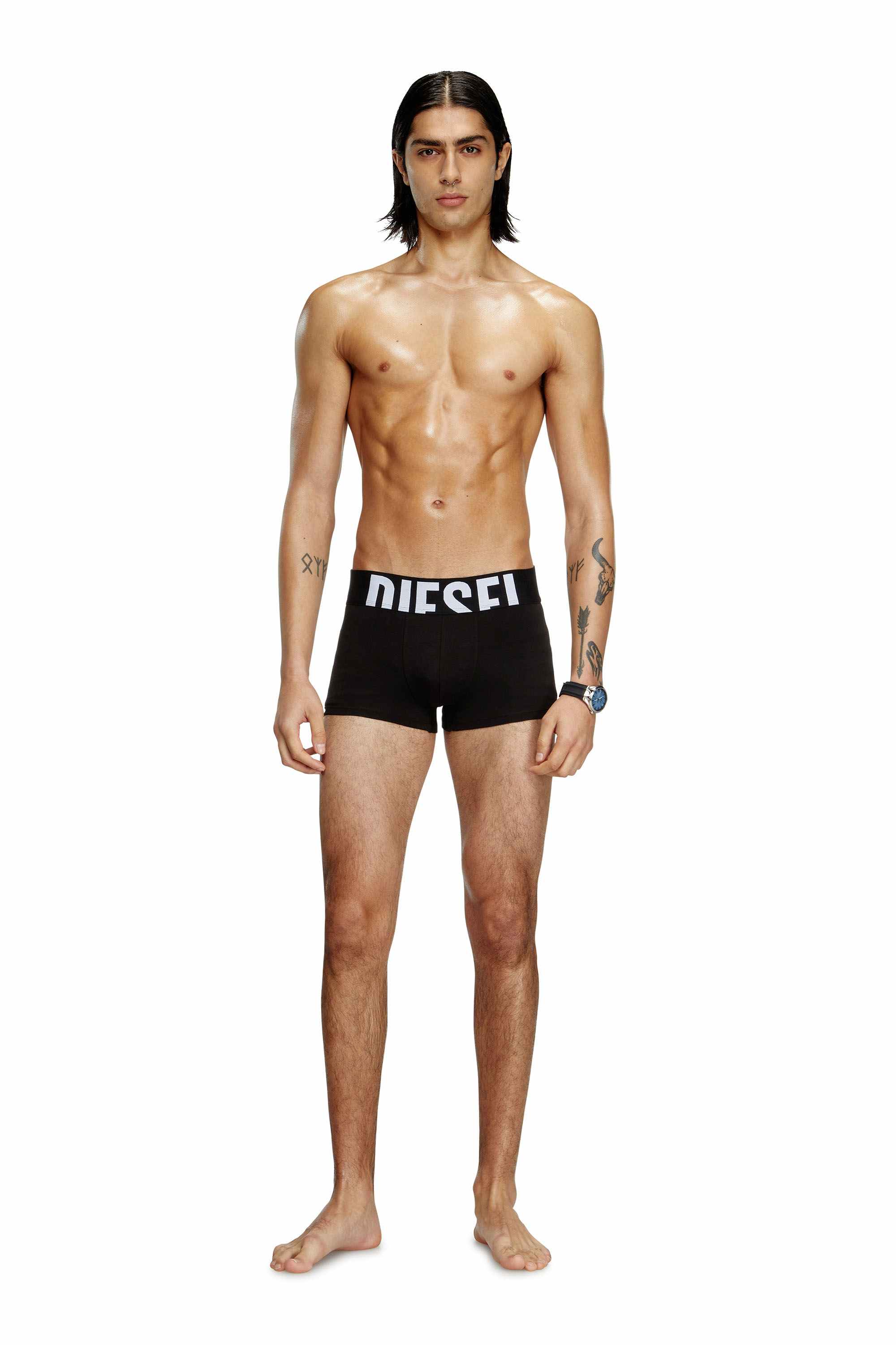 Black Three-pack boxer briefs in stretch cotton