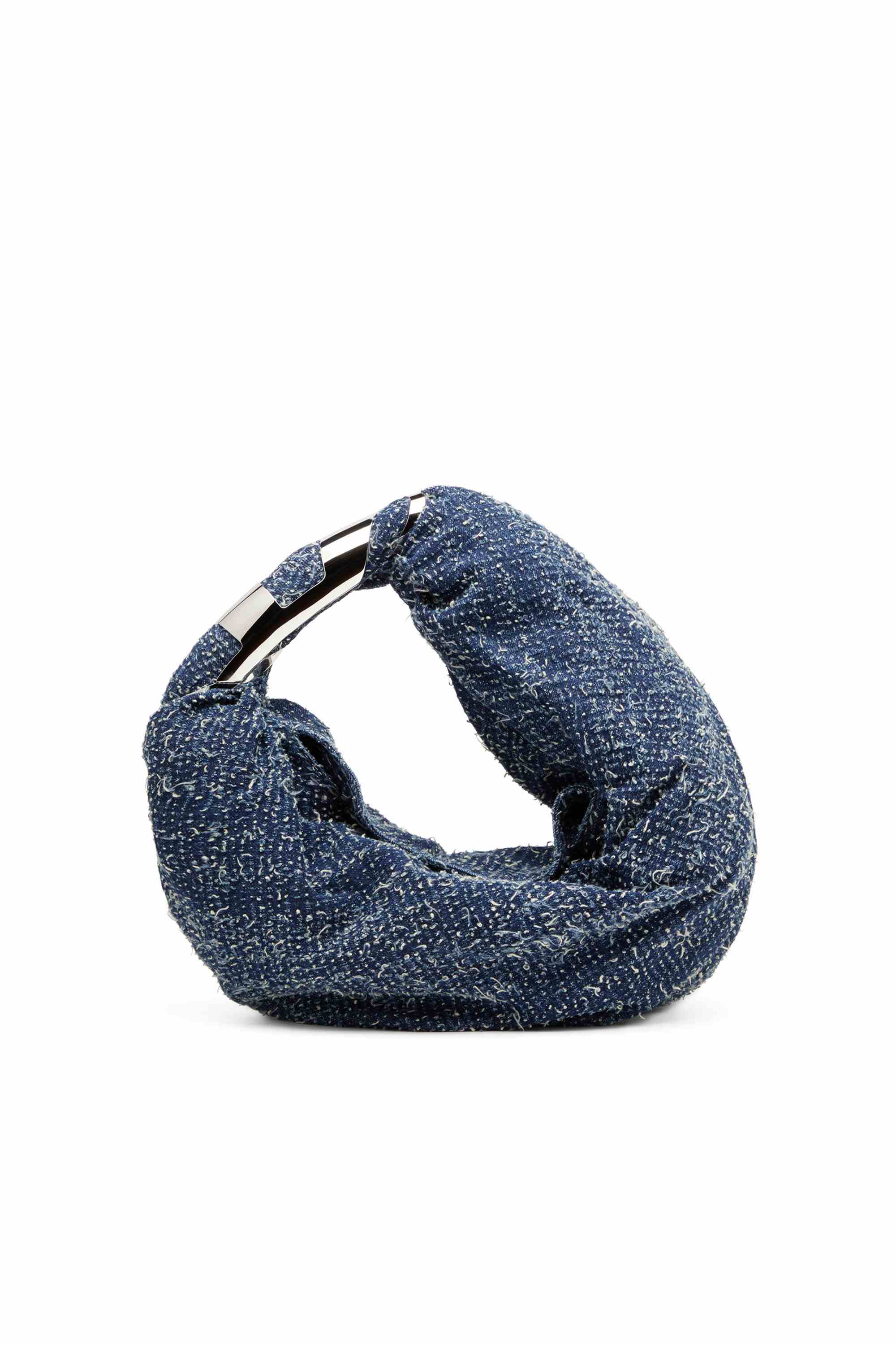 Blue Grab-D S-Hobo bag in bouclé denim