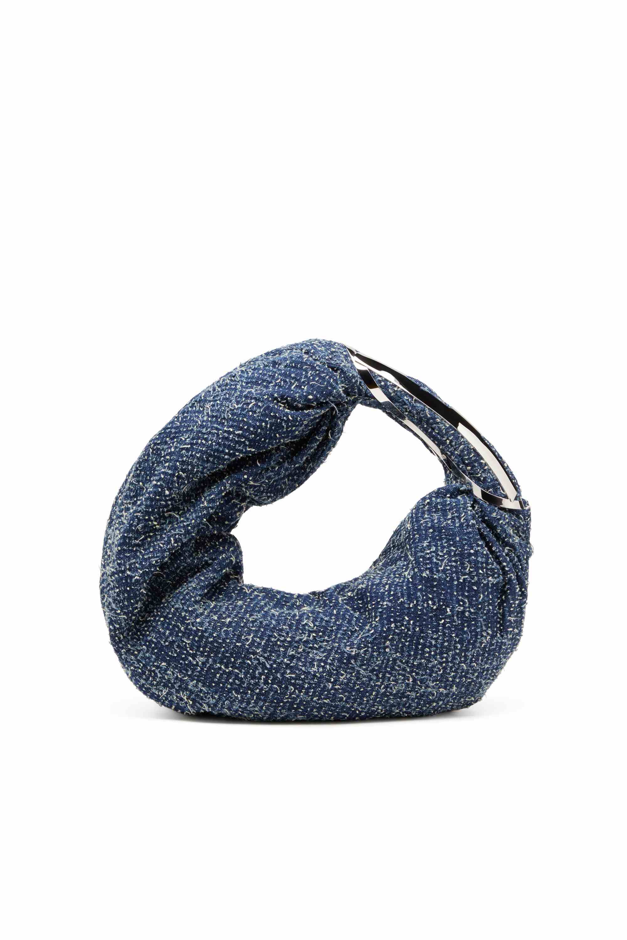 Blue Grab-D S-Hobo bag in bouclé denim