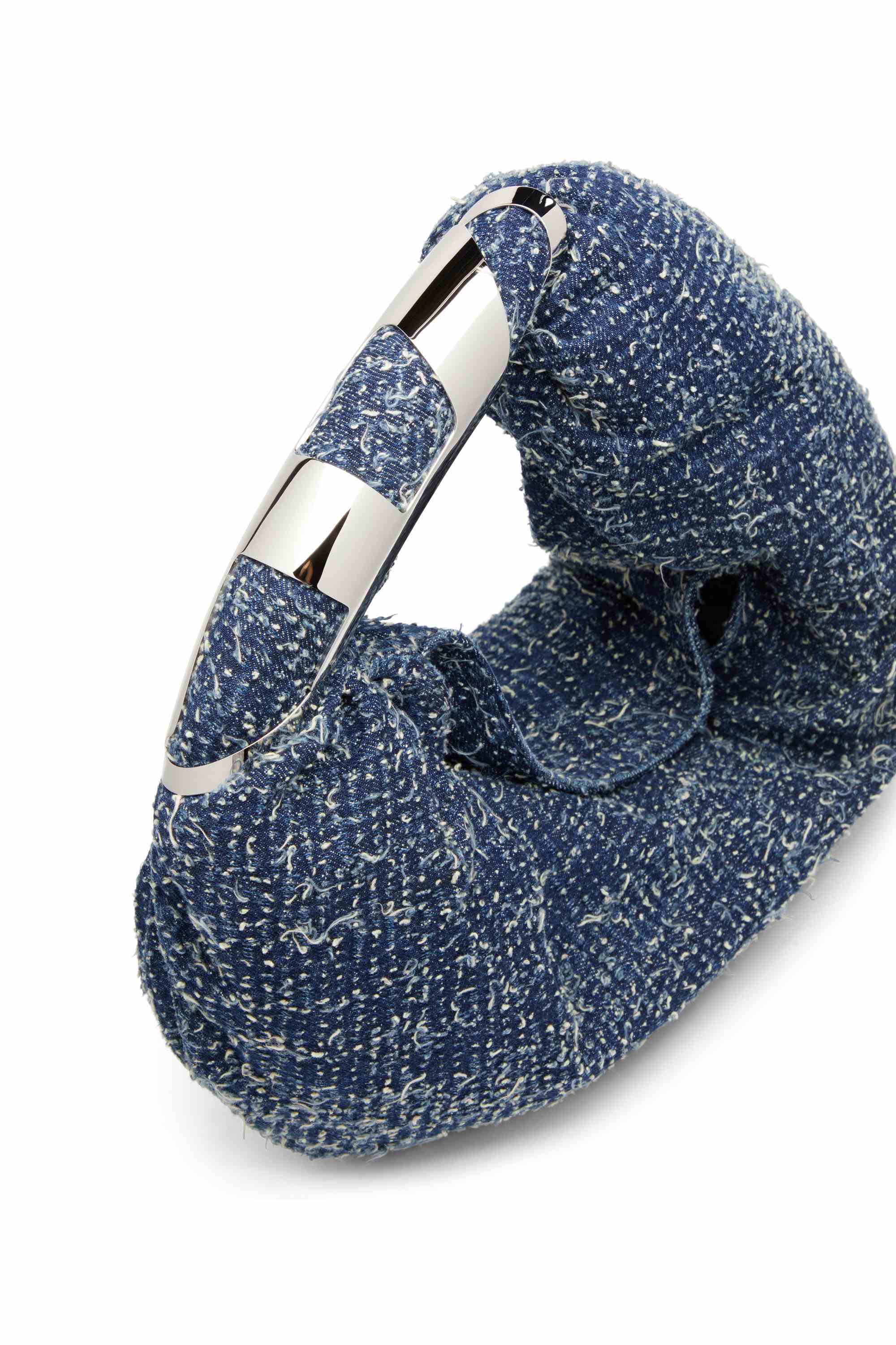 Blue Grab-D S-Hobo bag in bouclé denim