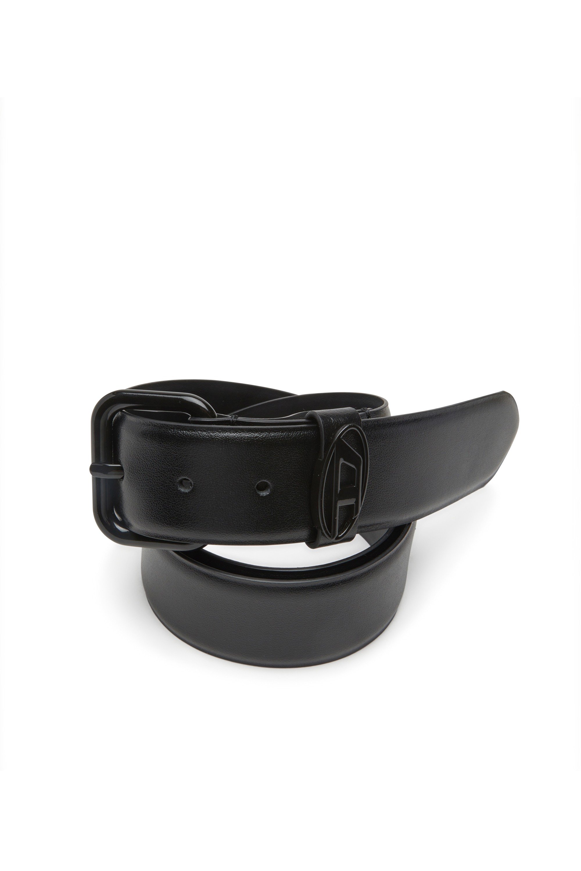 White 3cm reversible leather belt with Oval D buckle