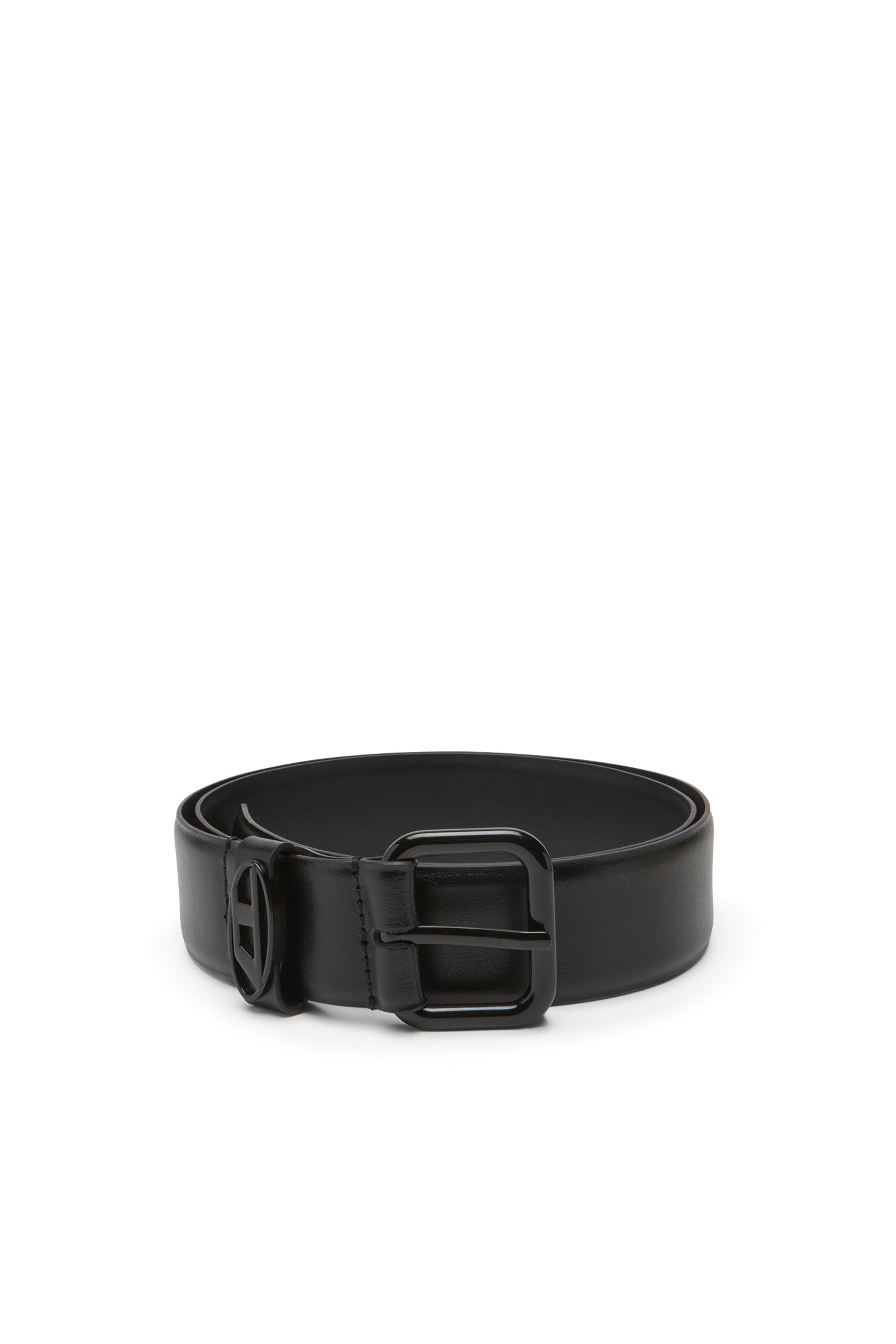 White 3cm reversible leather belt with Oval D buckle