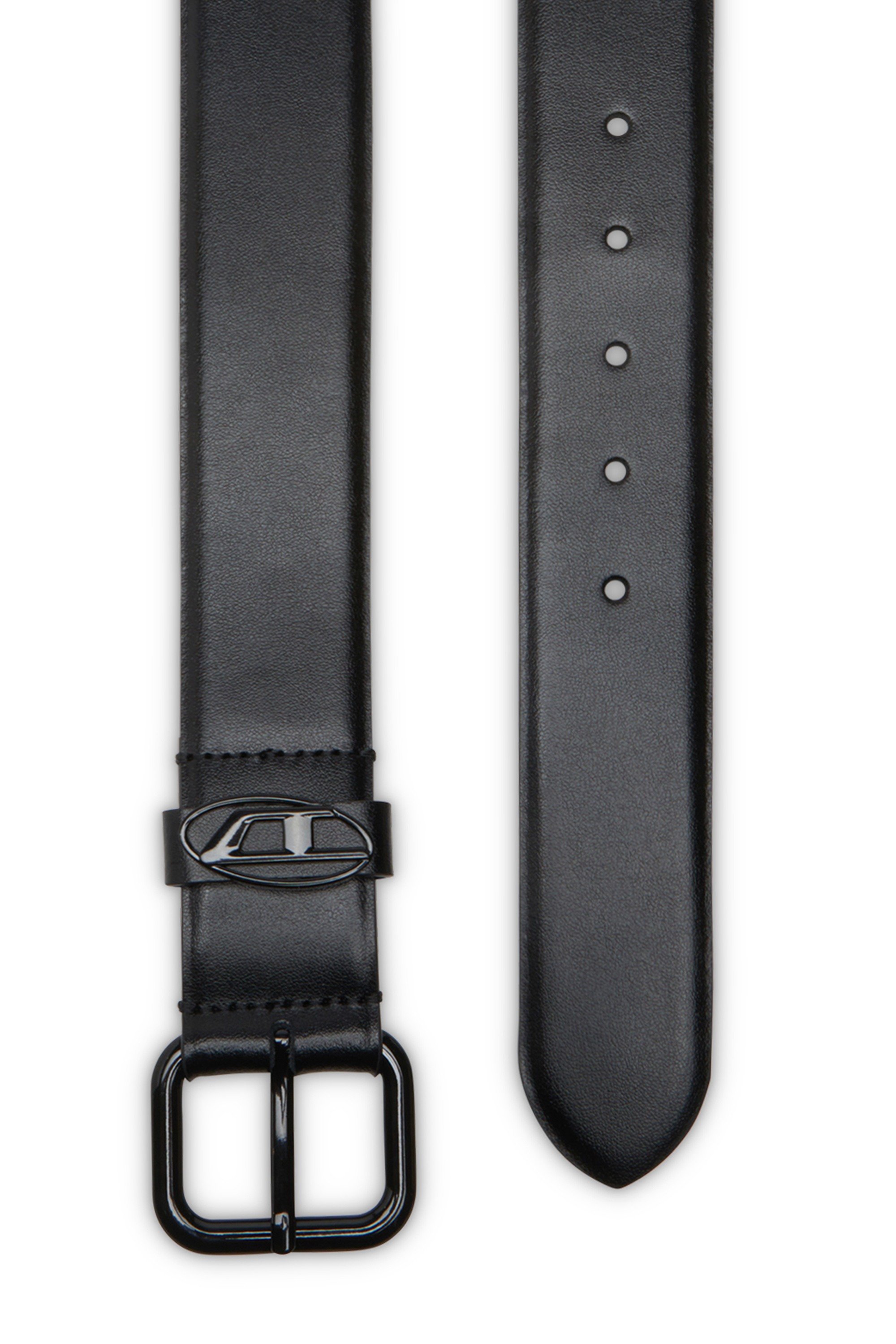 White 3cm reversible leather belt with Oval D buckle