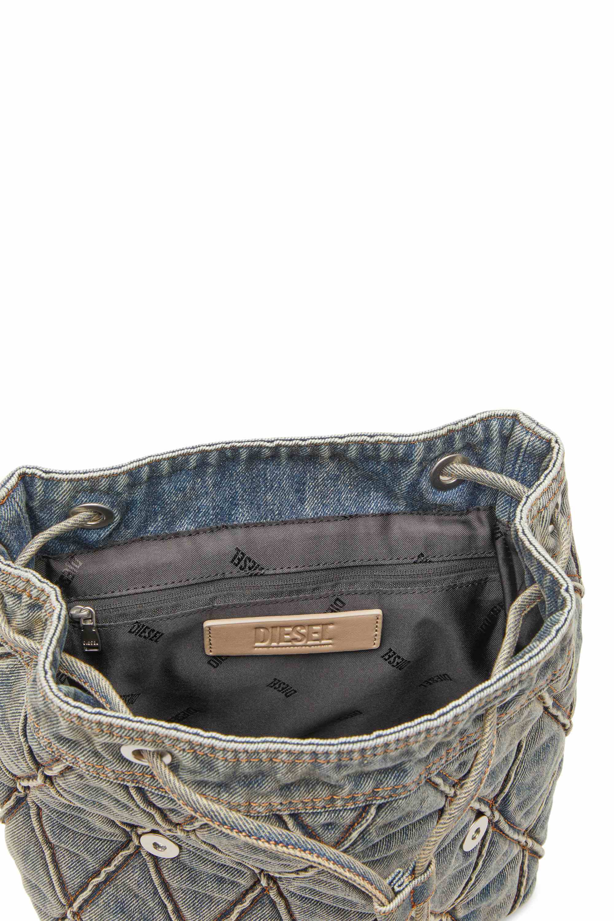 Blue Charm-D S-Backpack in Argyle quilted denim