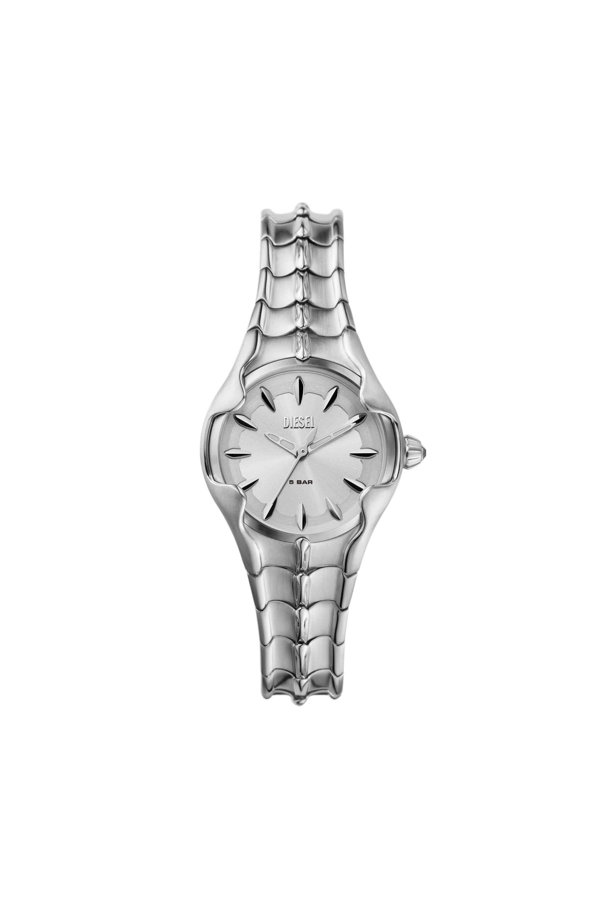 Silver Vert three-hand stainless steel watch